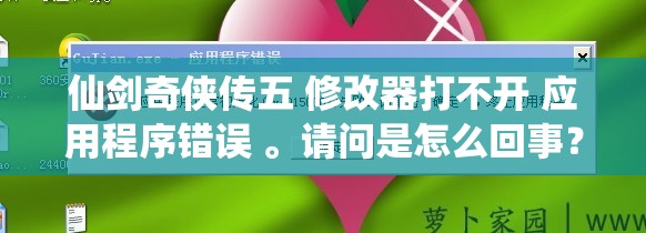 仙剑奇侠传五 修改器打不开 应用程序错误 。请问是怎么回事？:仙剑奇侠传5前传修改器