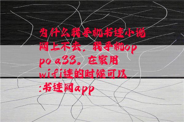 为什么我手机书连小说网上不去，我手机oppo a33。在家用wifi连的时候可以:书连网app